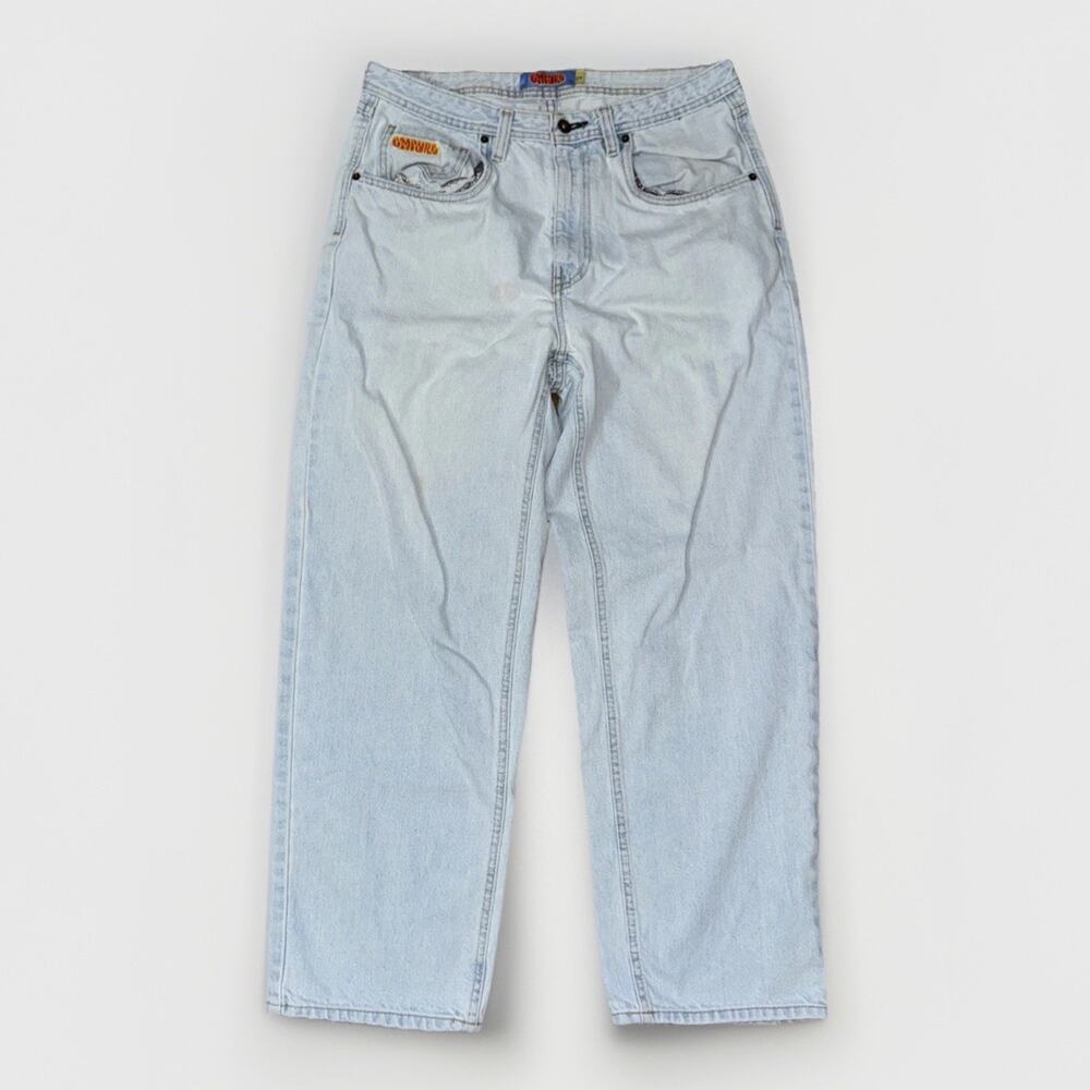 Empyre Baggy Jeans 34x31 Washed Blue Skater Streetwear 90s Y2K